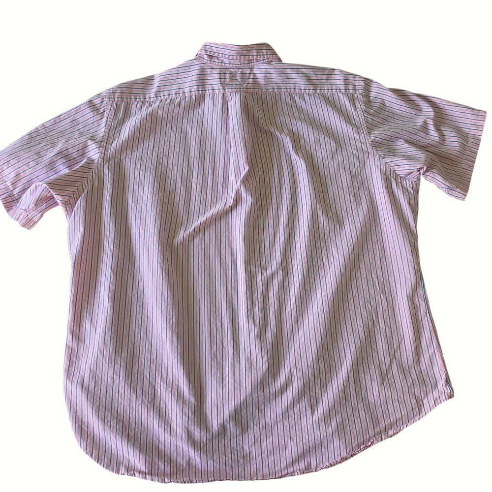 Vintage Ralph Lauren Mens Button Down Shirt Pink Blue Striped Classic Fit XXL - Picture 3 of 6